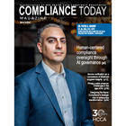 Peter Khoury Cover of Compliance Today Magazine